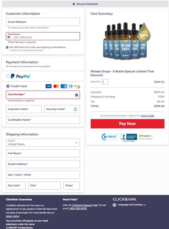 Metabo Drops safe and encrypted online purchase